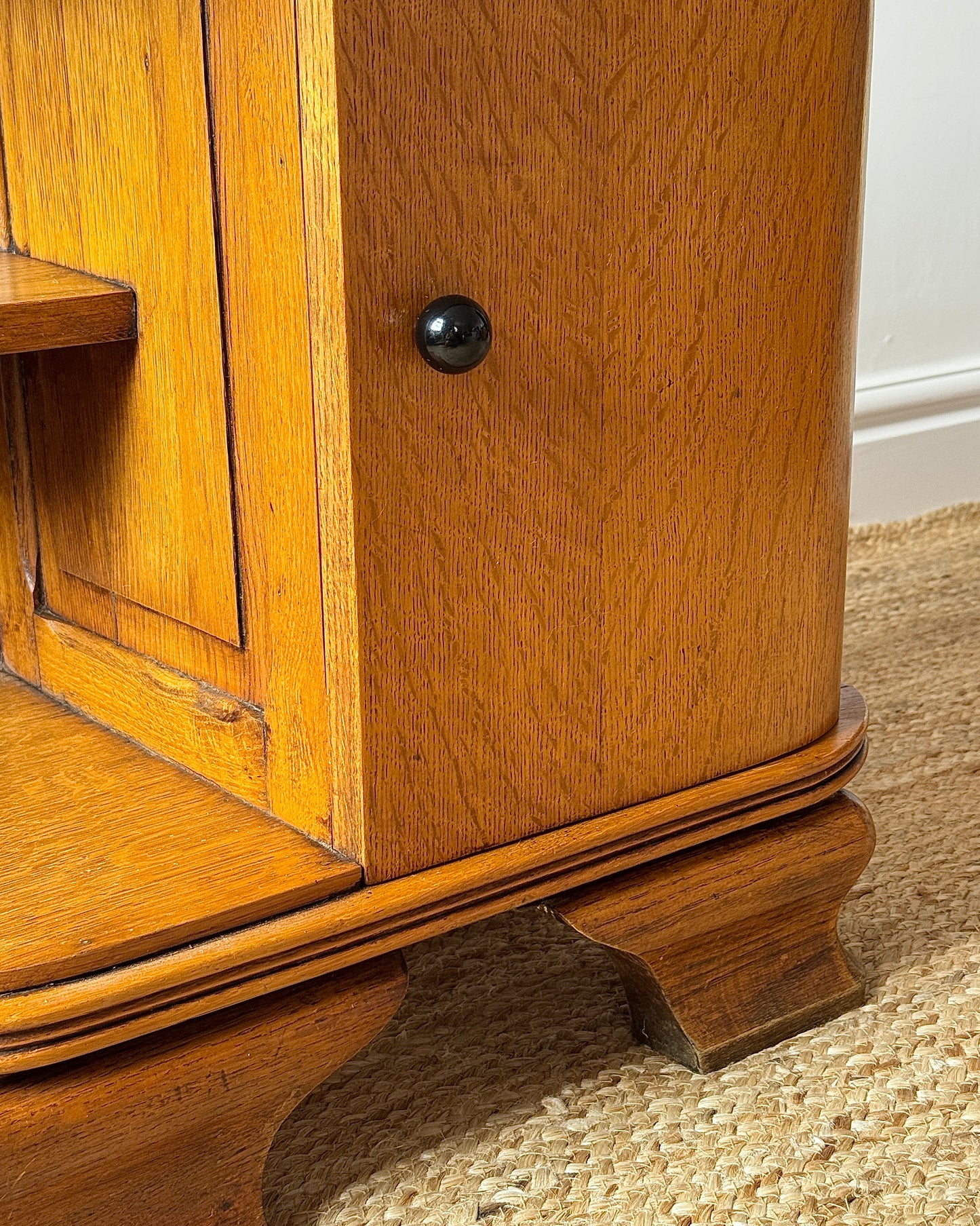 Pair of French Art Deco Oak Bedside Tables c.1930s