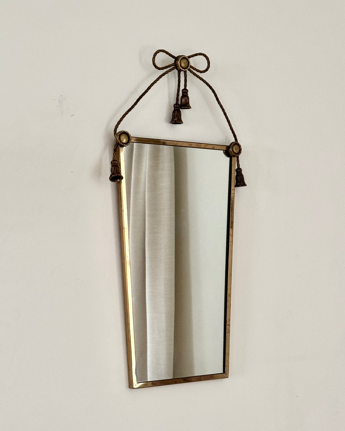 ON HOLD Brass Bow and Tassel Mirror
