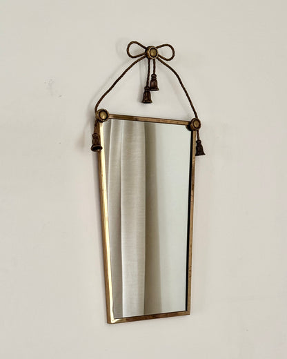 ON HOLD Brass Bow and Tassel Mirror