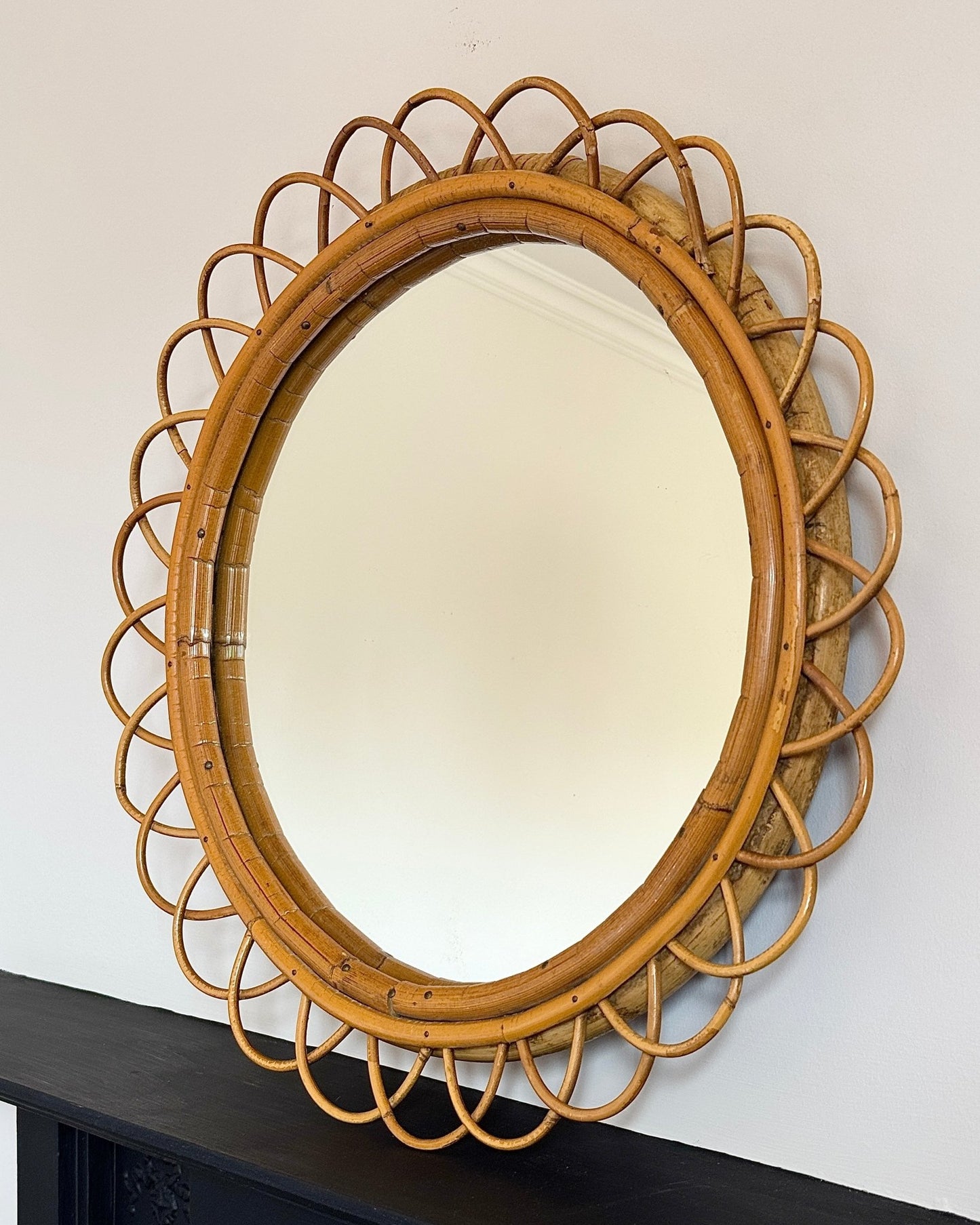 Looped Bamboo & Cane Mirror - Club Sourced