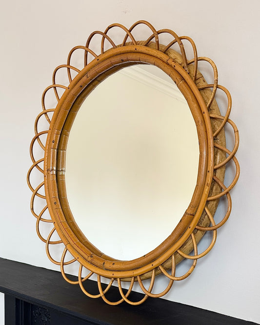 Looped Bamboo & Cane Mirror