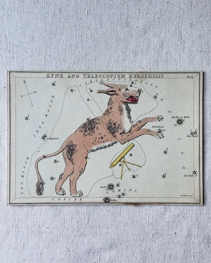 Antique Hand-Painted Constellation Print ‘Urania’s Mirror’ by Sidney Hall c. 1825