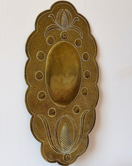 Swedish Hammered Brass Candle Sconce - Club Sourced