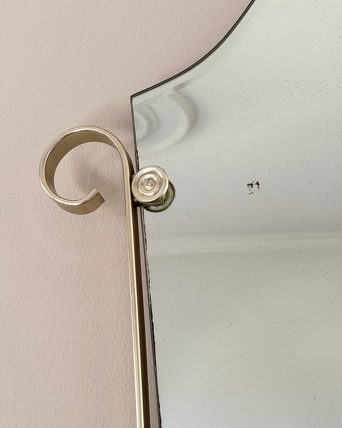 1960s Belgian Floating Scroll Shield Mirror