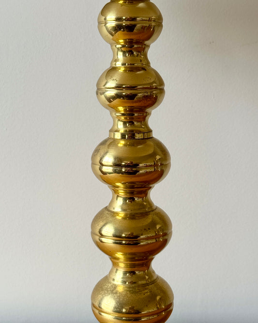 Pair of Swedish Brass Bobbin Lamps by Enco, 1970