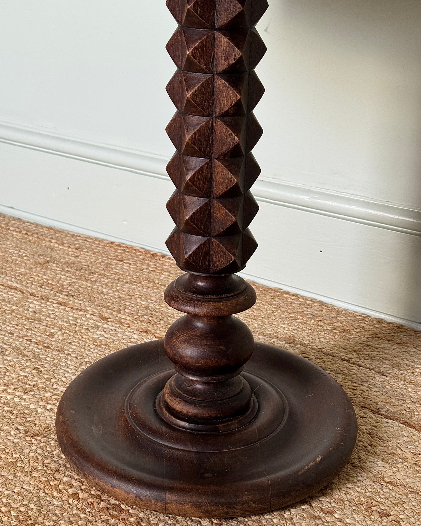 French Carved Oak Pedestal Table in the manner of Charles Dudouyt