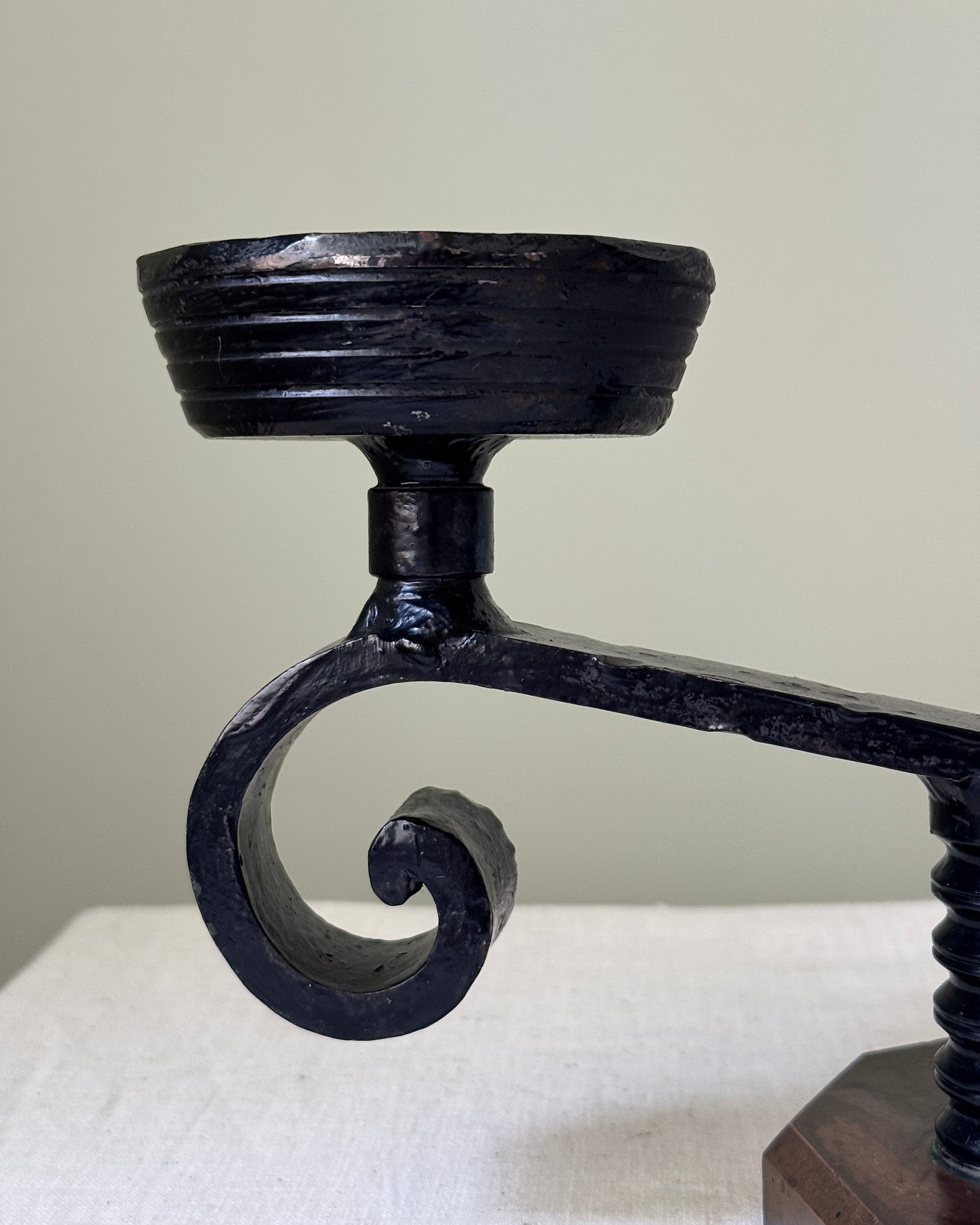 Iron & Bronze Weighted Swirl Candelabra