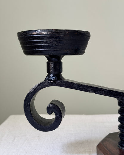 Iron & Bronze Weighted Swirl Candelabra