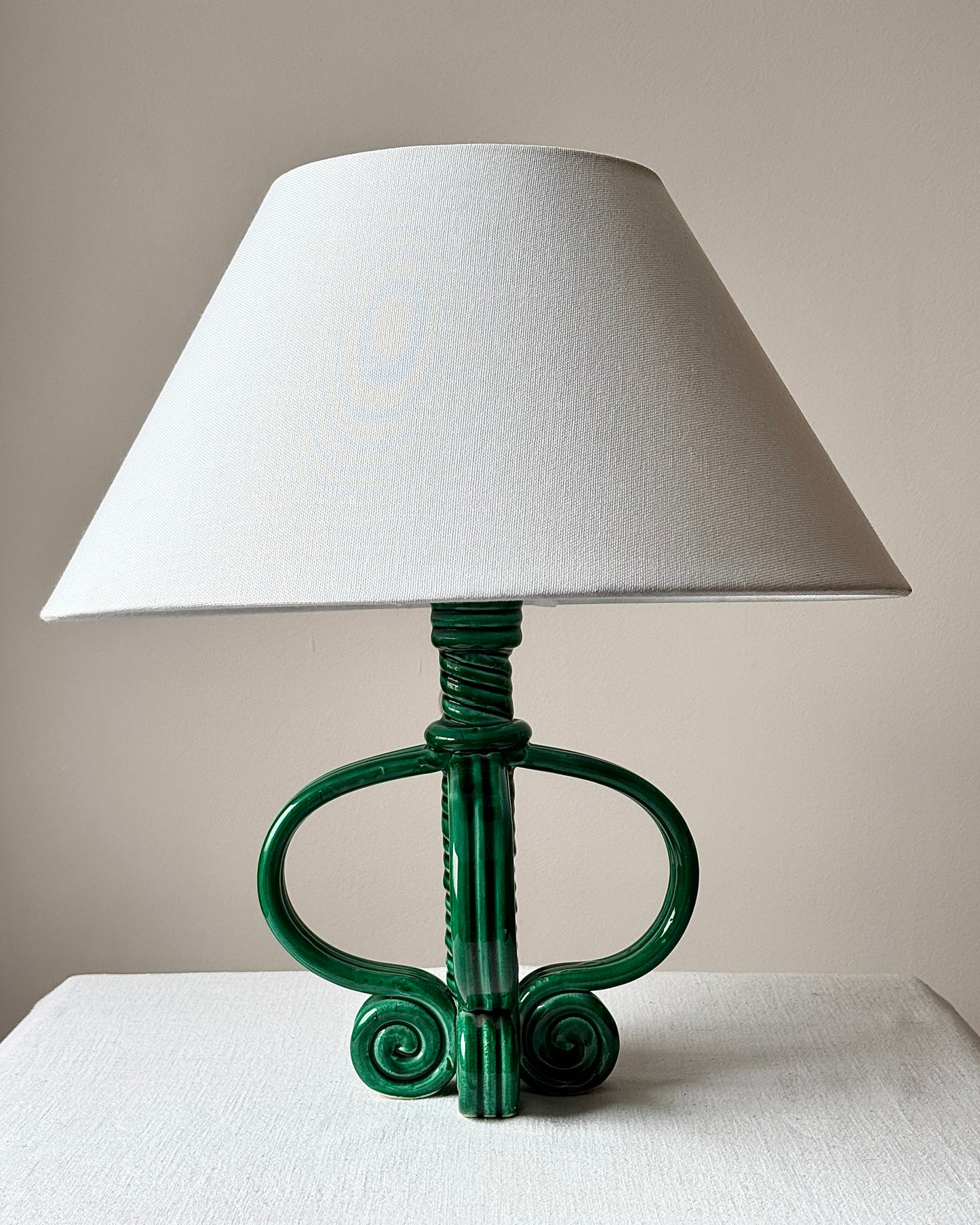 Green Glaze Vallauris Table Lamp