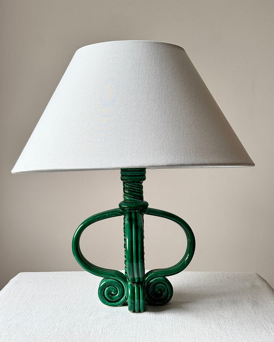 Green Glaze Vallauris Table Lamp