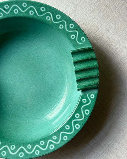 Scandinavian Mid-century Turquoise Ceramic Dish