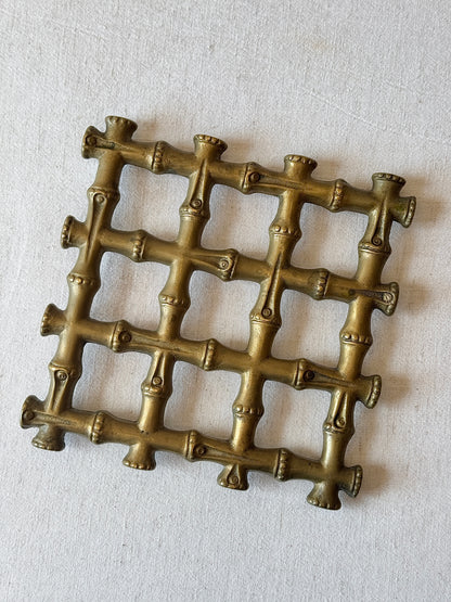 Brass Faux Bamboo Trivet
