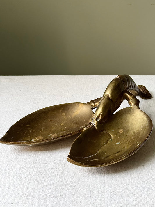 Vintage Brass Lobster Serving Dish