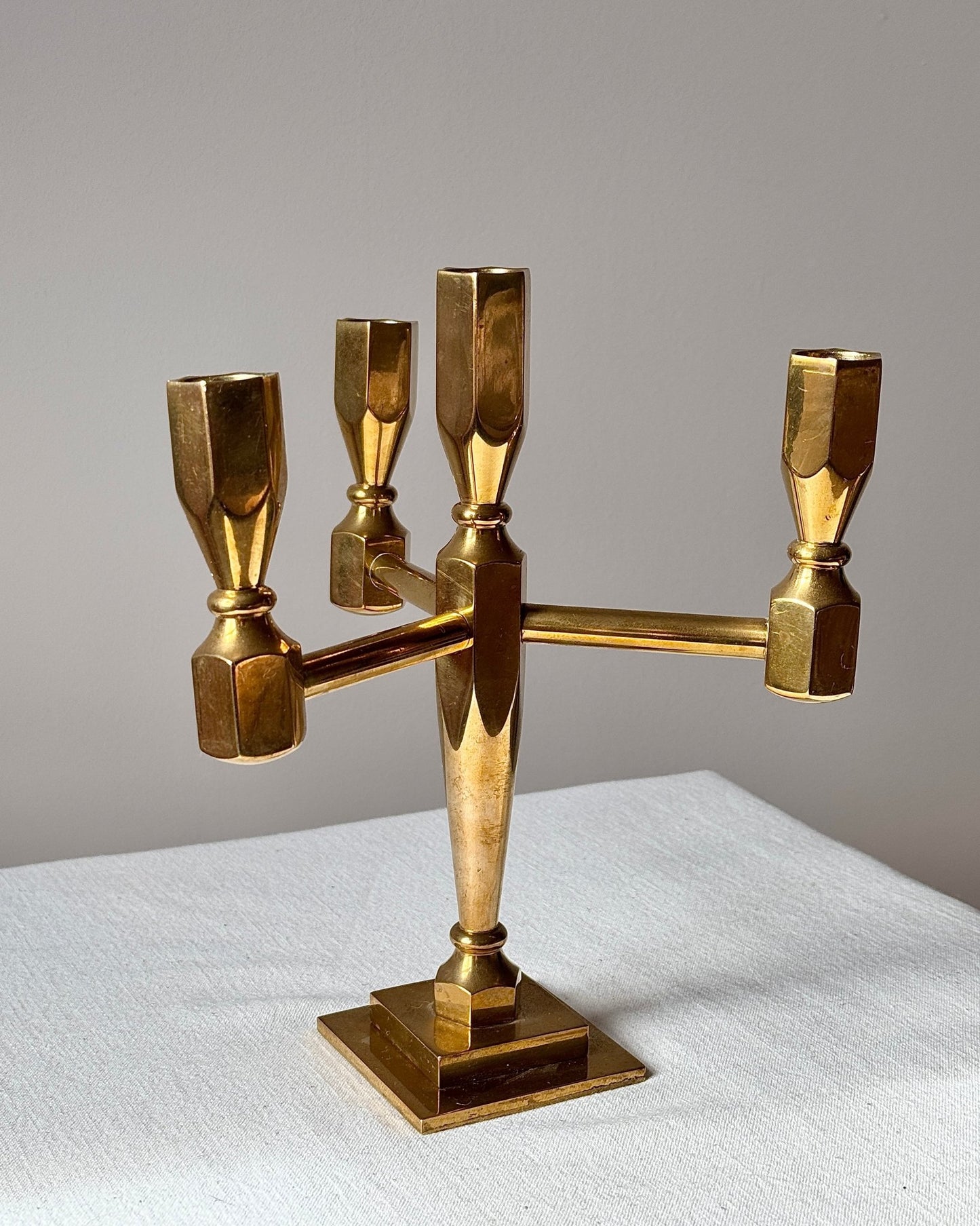 Scandinavian Brass Candelabra, Numbered Edition 12/200 - Club Sourced