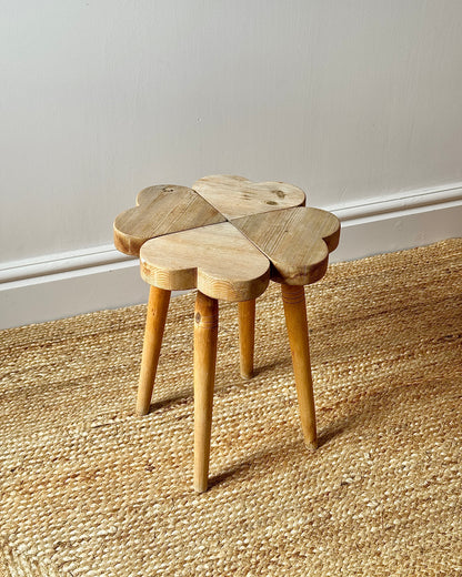 Swedish Pine Clover Stool, c.1960s
