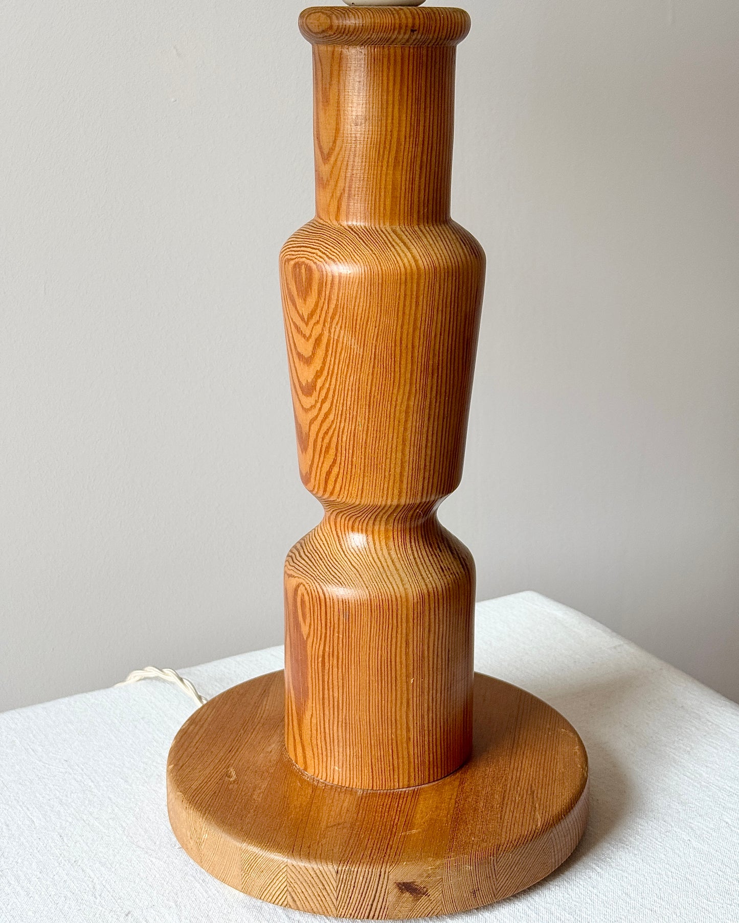 Large Sculptural Swedish Pine Table Lamp