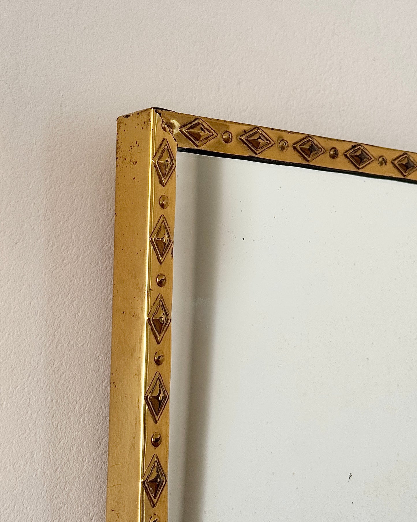 Brass Geometric Square Wall Mirror