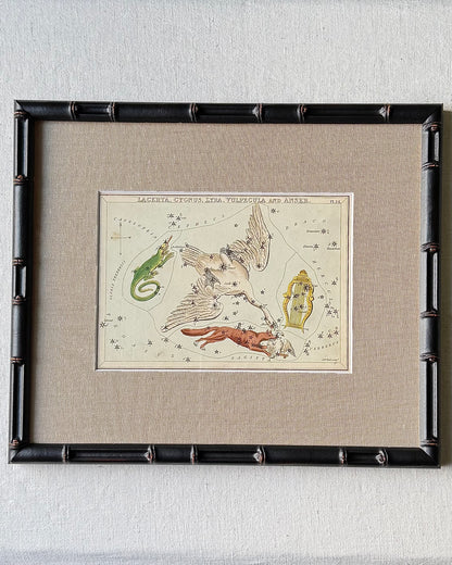Antique Hand-Painted Constellation Print ‘Urania’s Mirror’ by Sidney Hall c. 1825