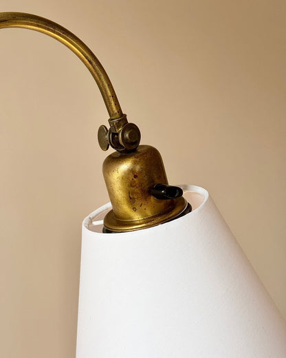 Swedish Brass Two Arm Floor Lamp - Club Sourced