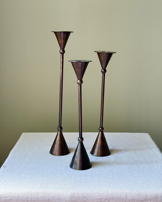 Set of 3 Post-modern Candlesticks