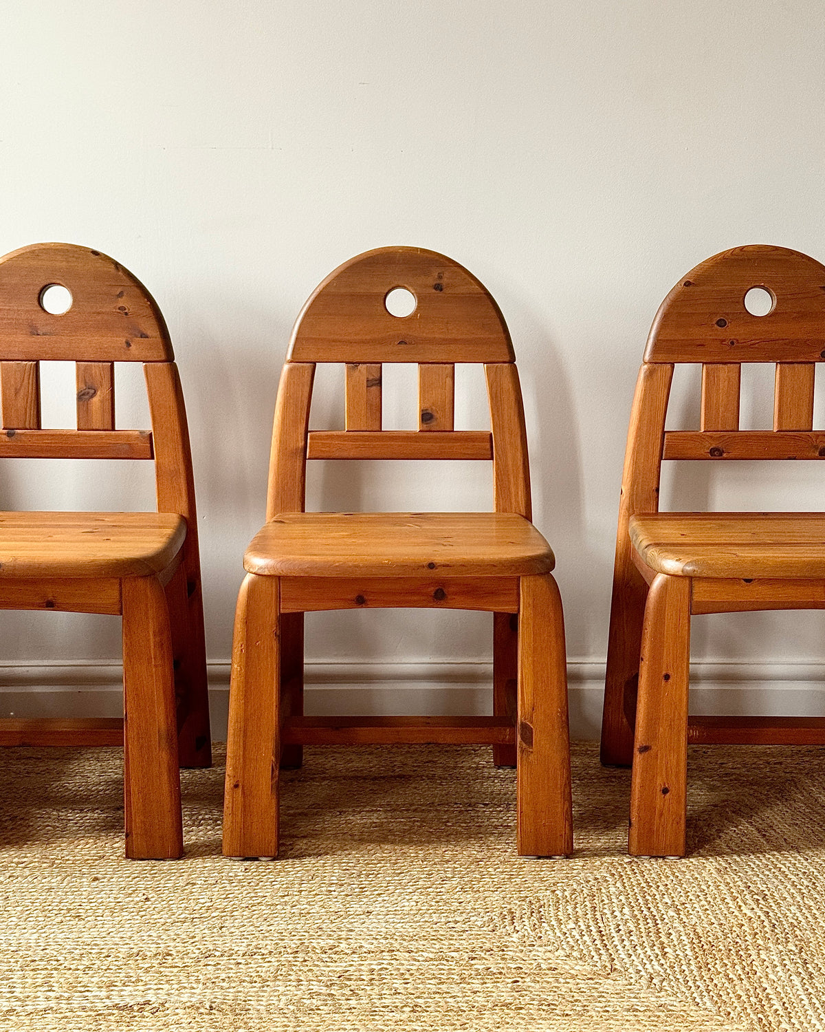 Set of 6 Pine Dining Chairs by Wasa Möbel Including Two Carvers, 1980s