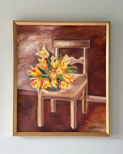 Expressive Swedish Still Life Oil Painting signed Stig Bengtsson, 1981